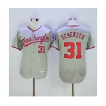 Men Washington Nationals #31 Max Scherzer Majestic Grey Flexbase Authentic Collection Player Jersey