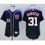 Men Washington Nationals #31 Max Scherzer Majestic Navy Blue Flexbase Authentic Collection Player Jersey