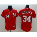 Men Washington Nationals #34 Bryce Harper Majestic Red Flexbase Authentic Collection Team Jersey