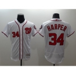 Men Washington Nationals #34 Bryce Harper Majestic White Flexbase Authentic Collection Player Jersey