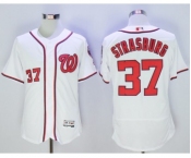 Men Washington Nationals #37 Stephen Strasburg Majestic White Flexbase Authentic Collection Player Jersey