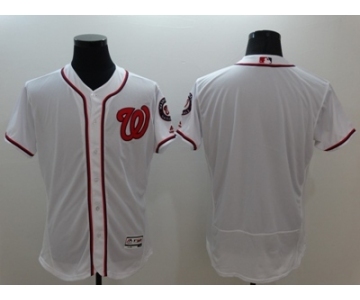 Men Washington Nationals Blank Majestic White Flexbase Authentic Collection Team Jersey