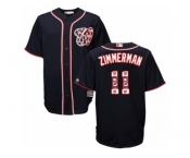 Men's Majestic Washington Nationals #11 Ryan Zimmerman Authentic Navy Blue Team Logo Fashion Cool Base MLB Jersey