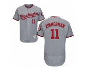 Men's Majestic Washington Nationals #11 Ryan Zimmerman Grey Flexbase Authentic Collection MLB Jersey