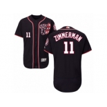 Men's Majestic Washington Nationals #11 Ryan Zimmerman Navy Blue Flexbase Authentic Collection MLB Jersey