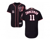 Men's Majestic Washington Nationals #11 Ryan Zimmerman Navy Blue Flexbase Authentic Collection MLB Jersey