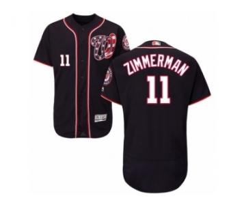 Men's Majestic Washington Nationals #11 Ryan Zimmerman Navy Blue Flexbase Authentic Collection MLB Jersey