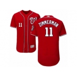 Men's Majestic Washington Nationals #11 Ryan Zimmerman Red Flexbase Authentic Collection MLB Jersey