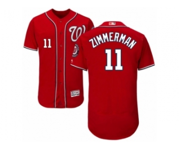 Men's Majestic Washington Nationals #11 Ryan Zimmerman Red Flexbase Authentic Collection MLB Jersey