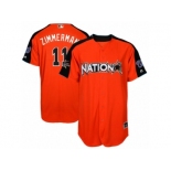 Men's Majestic Washington Nationals #11 Ryan Zimmerman Replica Orange National League 2017 MLB All-Star MLB Jersey