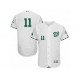 Men's Majestic Washington Nationals #11 Ryan Zimmerman White Celtic Flexbase Authentic Collection MLB Jersey