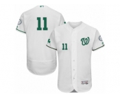 Men's Majestic Washington Nationals #11 Ryan Zimmerman White Celtic Flexbase Authentic Collection MLB Jersey