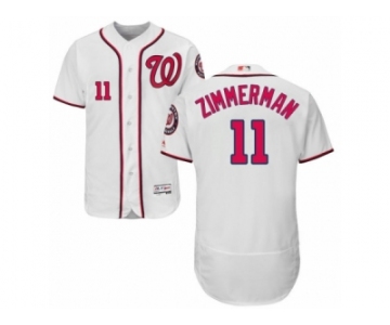 Men's Majestic Washington Nationals #11 Ryan Zimmerman White Flexbase Authentic Collection MLB Jersey