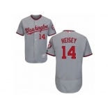 Men's Majestic Washington Nationals #14 Chris Heisey Grey Flexbase Authentic Collection MLB Jersey