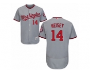 Men's Majestic Washington Nationals #14 Chris Heisey Grey Flexbase Authentic Collection MLB Jersey