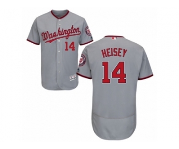 Men's Majestic Washington Nationals #14 Chris Heisey Grey Flexbase Authentic Collection MLB Jersey