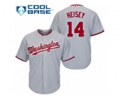 Men's Majestic Washington Nationals #14 Chris Heisey Replica Grey Road Cool Base MLB Jersey