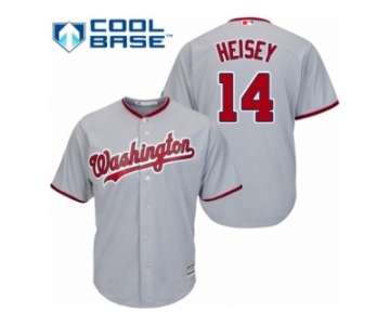 Men's Majestic Washington Nationals #14 Chris Heisey Replica Grey Road Cool Base MLB Jersey