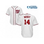 Men's Majestic Washington Nationals #14 Chris Heisey Replica White Home Cool Base MLB Jersey