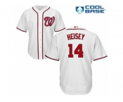 Men's Majestic Washington Nationals #14 Chris Heisey Replica White Home Cool Base MLB Jersey