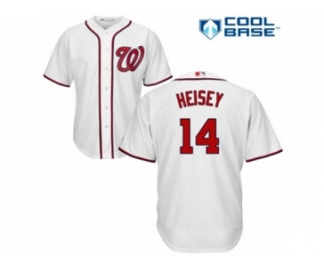 Men's Majestic Washington Nationals #14 Chris Heisey Replica White Home Cool Base MLB Jersey