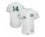 Men's Majestic Washington Nationals #14 Chris Heisey White Celtic Flexbase Authentic Collection MLB Jersey