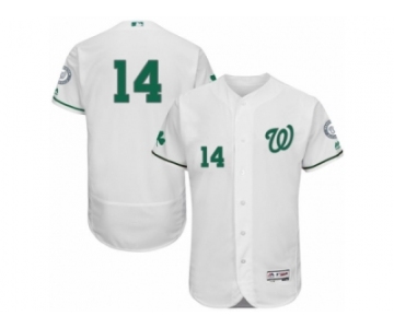 Men's Majestic Washington Nationals #14 Chris Heisey White Celtic Flexbase Authentic Collection MLB Jersey