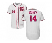 Men's Majestic Washington Nationals #14 Chris Heisey White Flexbase Authentic Collection MLB Jersey