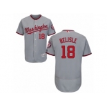 Men's Majestic Washington Nationals #18 Matt Belisle Grey Flexbase Authentic Collection MLB Jersey