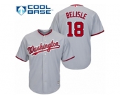 Men's Majestic Washington Nationals #18 Matt Belisle Replica Grey Road Cool Base MLB Jersey