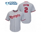 Men's Majestic Washington Nationals #2 Adam Eaton Replica Grey Road Cool Base MLB Jersey