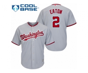 Men's Majestic Washington Nationals #2 Adam Eaton Replica Grey Road Cool Base MLB Jersey