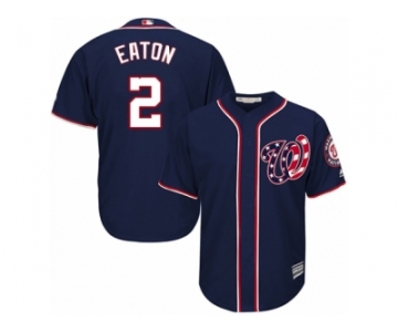 Men's Majestic Washington Nationals #2 Adam Eaton Replica Navy Blue Alternate 2 Cool Base MLB Jersey