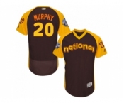 Men's Majestic Washington Nationals #20 Daniel Murphy Brown 2016 All-Star National League BP Authentic Collection Flex Base MLB Jersey