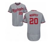 Men's Majestic Washington Nationals #20 Daniel Murphy Grey Flexbase Authentic Collection MLB Jersey