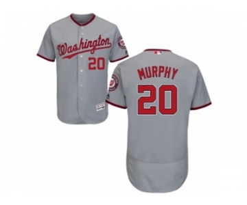 Men's Majestic Washington Nationals #20 Daniel Murphy Grey Flexbase Authentic Collection MLB Jersey