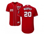 Men's Majestic Washington Nationals #20 Daniel Murphy Red Flexbase Authentic Collection MLB Jersey