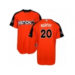 Men's Majestic Washington Nationals #20 Daniel Murphy Replica Orange National League 2017 MLB All-Star MLB Jersey