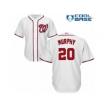 Men's Majestic Washington Nationals #20 Daniel Murphy Replica White Home Cool Base MLB Jersey