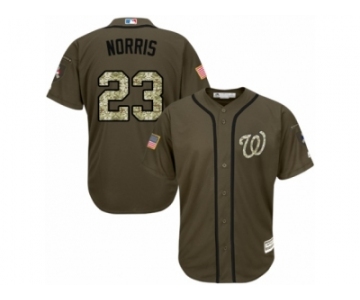 Men's Majestic Washington Nationals #23 Derek Norris Authentic Green Salute to Service MLB Jersey