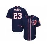 Men's Majestic Washington Nationals #23 Derek Norris Replica Navy Blue Alternate 2 Cool Base MLB Jersey