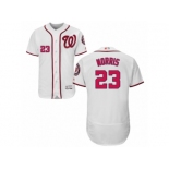 Men's Majestic Washington Nationals #23 Derek Norris White Flexbase Authentic Collection MLB Jersey