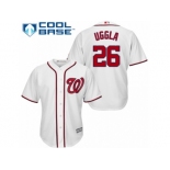 Men's Majestic Washington Nationals #26 Dan Uggla Authentic White Home Cool Base MLB Jersey