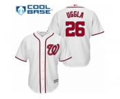 Men's Majestic Washington Nationals #26 Dan Uggla Authentic White Home Cool Base MLB Jersey