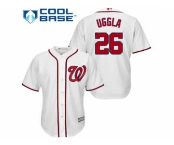 Men's Majestic Washington Nationals #26 Dan Uggla Authentic White Home Cool Base MLB Jersey