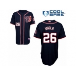 Men's Majestic Washington Nationals #26 Dan Uggla Replica Navy Blue Alternate 2 Cool Base MLB Jersey