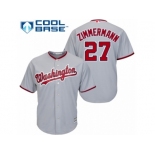 Men's Majestic Washington Nationals #27 Jordan Zimmermann Authentic Grey Road Cool Base MLB Jersey