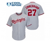 Men's Majestic Washington Nationals #27 Jordan Zimmermann Authentic Grey Road Cool Base MLB Jersey