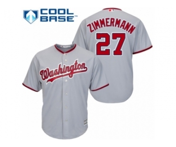 Men's Majestic Washington Nationals #27 Jordan Zimmermann Authentic Grey Road Cool Base MLB Jersey