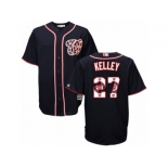 Men's Majestic Washington Nationals #27 Shawn Kelley Authentic Navy Blue Team Logo Fashion Cool Base MLB Jersey